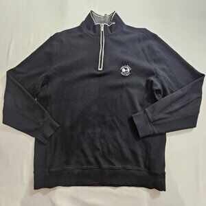 Pebble Beach Bobby Jones Line Quarter Zip Pullover Men's Size L Black Golf wear